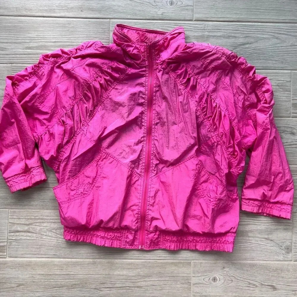 DB Sport By David Benjamin Women's vintage‎ Pink Full Zip Windbreaker Size L